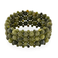 Connemara Marble 290.00 ctw Irish Carpet Beaded Stretch Bracelet