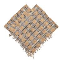 Tamsy Yellow Poncho with Fringe - One Size Fits Most