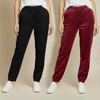 Tamsy Black and Red 2pcs Pajama Trousers - One Size Fits Most