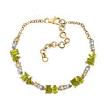 D'Joy Premium Hebei Peridot and White Zircon 5.85 ctw Bracelet in 18K Vermeil Yellow Gold Over Sterling Silver (7.00 In) - Sticky add to cart bar