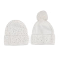 Tamsy Crystal Knitted 1pc Pompom Hat and 1pc Crystal Hat - White - Sticky add to cart bar