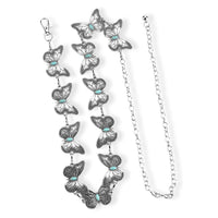 Tamsy Silvertone Floral Design Concho Belt (51.2")