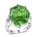 EverTrue Chartreuse Quartz, White Zircon Ring in Platinum Bond (Size 10.0) 17.25 ctw - Sticky add to cart bar