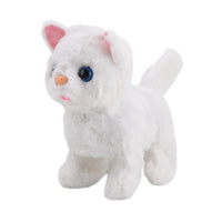 Livmore White Walking Plush Cat Toy (19"x11"x16") (2xAA Battery Not Included)