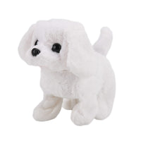 Livmore White Walking Plush Dog Toy (19"x11"x16") (2xAA Battery Not Included)