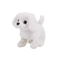 Livmore White Walking Plush Dog Toy (19"x11"x16") (2xAA Battery Not Included)