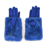 Tamsy Dark Purple Faux Fur Gloves with Screen Touch Function