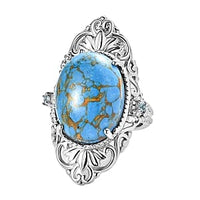 EverTrue Blue Turquoise and Sky Bue Topaz 15.90 ctw Ring in Stainless Steel (Size 8)