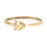 Chrome Diopside 0.35 ctw Bangle Bracelet in 18K Yellow Gold Plated (7.50 In)