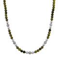 Connemara Marble and Terahertz 330.00 ctw Celtic Harmony Beaded Necklace in Silvertone 19-21 Inches - Sticky add to cart bar