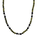 Connemara Marble and Shungite 250.00 ctw Celtic Harmony Beaded Necklace in Silvertone 19-21 Inches - Sticky add to cart bar