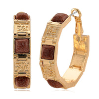 Multi Gemstone Hoop Earrings in Goldtone 5.00 ctw