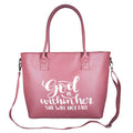 Passage Red I Am Loved Print Faux Leather Tote Bag (18.09"x11.02"x5.12") with Shoulder Strap - Sticky add to cart bar