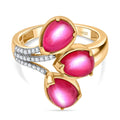 D'Joy Mulberry Moonstone and White Zircon 3.90 ctw Ring in 18K YG Over Sterling Silver (Size 10.0) - Sticky add to cart bar