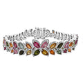 GP Premium Multi-Tourmaline Bracelet in Rhodium Over Sterling Silver (6.50 In) 10.60 ctw - Sticky add to cart bar