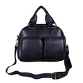 Passage Black Faux Leather Satchel Bag with Front Pocket (10.24"x7.48"x3.94") - Sticky add to cart bar