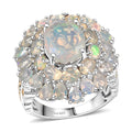 D'Joy Premium Ethiopian Welo Opal Ring in Rhodium Over Sterling Silver (Size 10.0) 5.30 ctw - Sticky add to cart bar