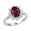 D'Joy Orissa Rhodolite Garnet and White Zircon 2.75 ctw Ring in Platinum Over Sterling Silver (Size 10.0) - Sticky add to cart bar