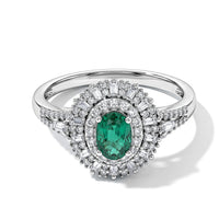 D'Joy Kagem Zambian Emerald, Moissanite Ring in Rhodium Over Sterling Silver (Size 10.0) 1.50 ctw