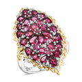EverTrue Orissa Rhodolite Garnet, White Zircon Ring in 18K YG Plated and Platinum Bond (Size 10.0) 6.50 ctw - Sticky add to cart bar