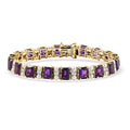 GP African Amethyst and Multi Gemstone 16.80 ctw Bracelet in 18K Vermeil Yellow Gold Over Sterling Silver (7.25 In) - Sticky add to cart bar