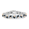 D'Joy Blue Star Sapphire (DF) and Multi Gemstone 19.65 ctw Bracelet in Rhodium Over Sterling Silver (6.50 In) - Sticky add to cart bar