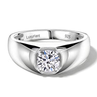 Luxuriant Lab Grown Diamond G SI 1.00 ctw Men's Ring in Rhodium Over Sterling Silver (Size 10.0)