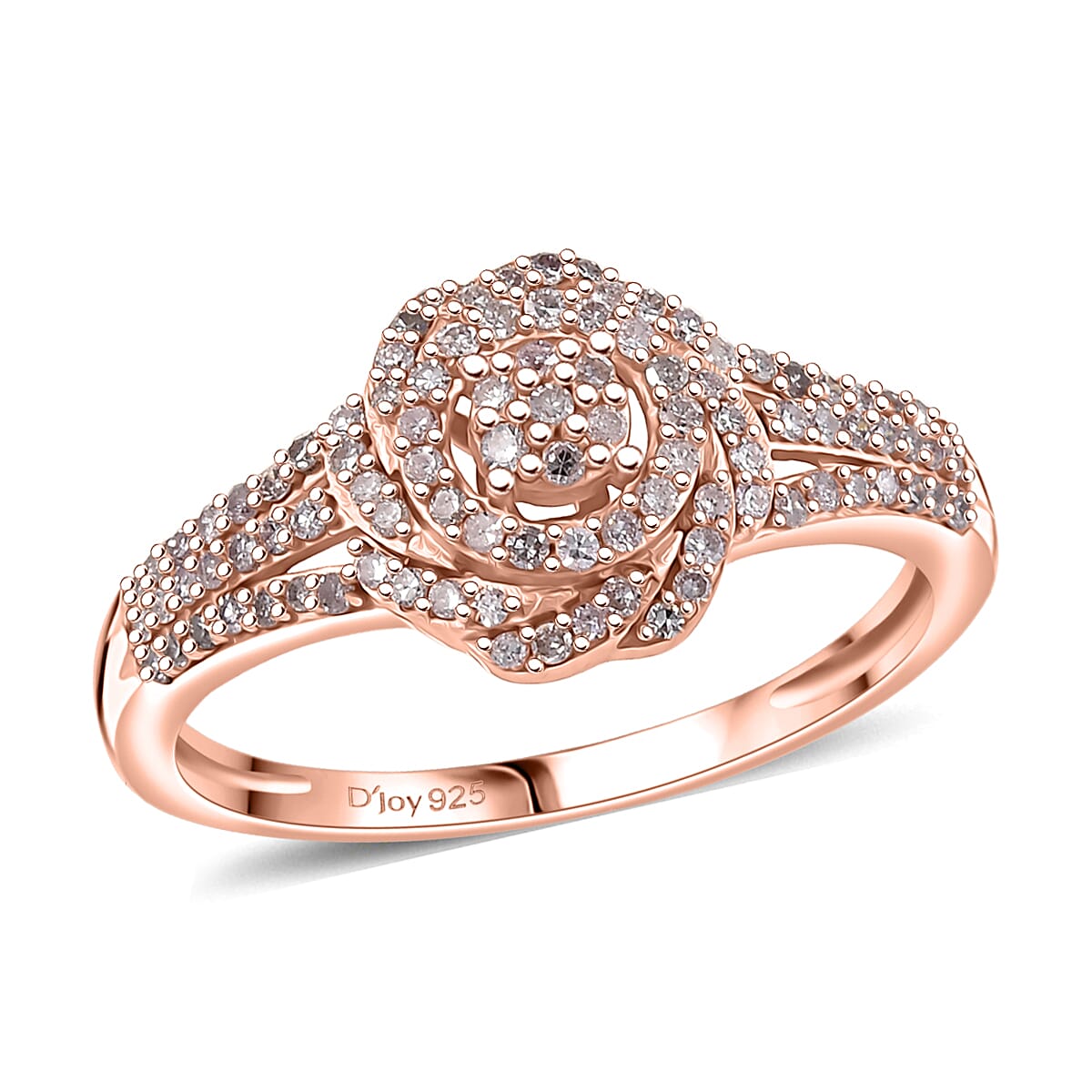 D'Joy Natural Pink Diamond I3 0.33 ctw Ring in 18K Vermeil Rose Gold Over Sterling Silver (Size 6.0)