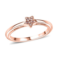 D'Joy Natural Pink Diamond Accent Ring in 18K Vermeil Rose Gold Over Sterling Silver (Size 10.0)