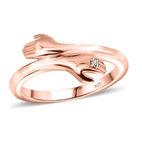 D'Joy Natural Pink Diamond (I3) Accent Ring in 18K Vermeil Rose Gold Over Sterling Silver (Size 6.0)