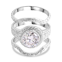 D''Joy Moissanite Ring in Sterling Silver (Size 10.0) 3.53 ctw