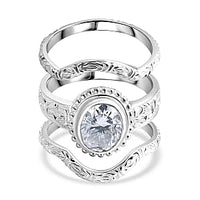 D'Joy Moissanite 2.91 ctw Ring in Sterling Silver (Size 9.0) (8.94 g)