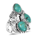 D'Joy Artisan Crafted Tahoe Naveda Turquoise Ring in Sterling Silver (Size 10.0) 6.00 ctw - Sticky add to cart bar