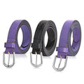 LA Marey Black and Cream Croco Genuine Leather Women's Set of 3 Belt (42 inches) - Sticky add to cart bar