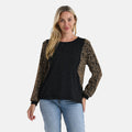 Tamsy Silver Lurex Sparkle Long Sleeve Blouse - S/M - Sticky add to cart bar