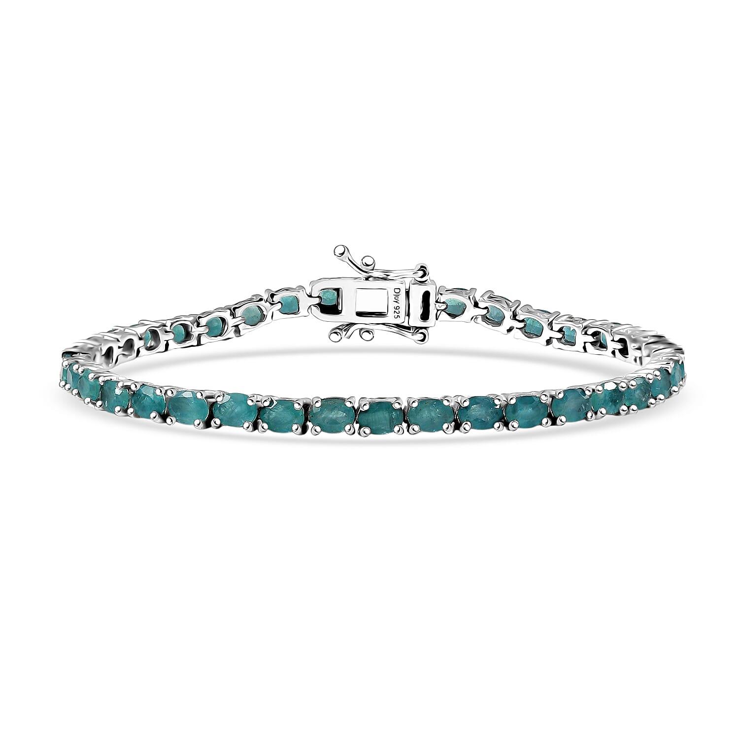 D'Joy Grandidierite 6.75 ctw Bracelet in Rhodium Over Sterling Silver (6.50 In)