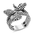 D'Joy Bali Legacy Three Head Snake Ring in Sterling Silver (Size 10.0) 9.50 Grams - Sticky add to cart bar