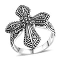 D'Joy Bali Legacy Cross Ring in Sterling Silver (Size 10.0) 6.40 Grams - Sticky add to cart bar