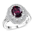 D'Joy Chrome Diopside, White Zircon Ring in Rhodium Over Sterling Silver (Size 10.0) 3.25 ctw - Sticky add to cart bar