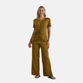 TAMSY Citrine Color Jersey Knit 2 Piece Set with Front Rouche - Sticky add to cart bar