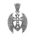 D'Joy Bali Legacy Cross with Angel Wings Pendant without Chain in Sterling Silver 7.75 Grams - Sticky add to cart bar