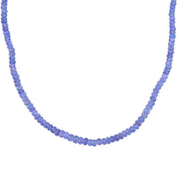 D'Joy Tanzanite 80.00 ctw Beaded Necklace in Rhodium Over Sterling Silver 18 Inches