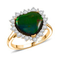 D'Joy Canadian Ammolite, Moissanite Ring in 18K Vermeil YG Over Sterling Silver (Size 10.0) 4.60 ctw - Sticky add to cart bar