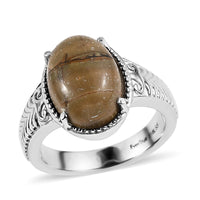 EverTrue Venus Jasper Solitaire Ring in Stainless Steel (Size 10.0) 5.80 ctw
