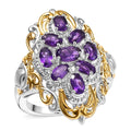 EverTrue African Amethyst Ring in 18K YG Plated and Platinum Bond (Size 10.0) 2.25 ctw - Sticky add to cart bar