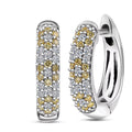 Luxuriant Lab Grown Yellow Diamond (IR) and Lab Grown Diamond VS 0.50 ctw Golden Glow Hoop Earrings in Rhodium Over Sterling Silver - Sticky add to cart bar