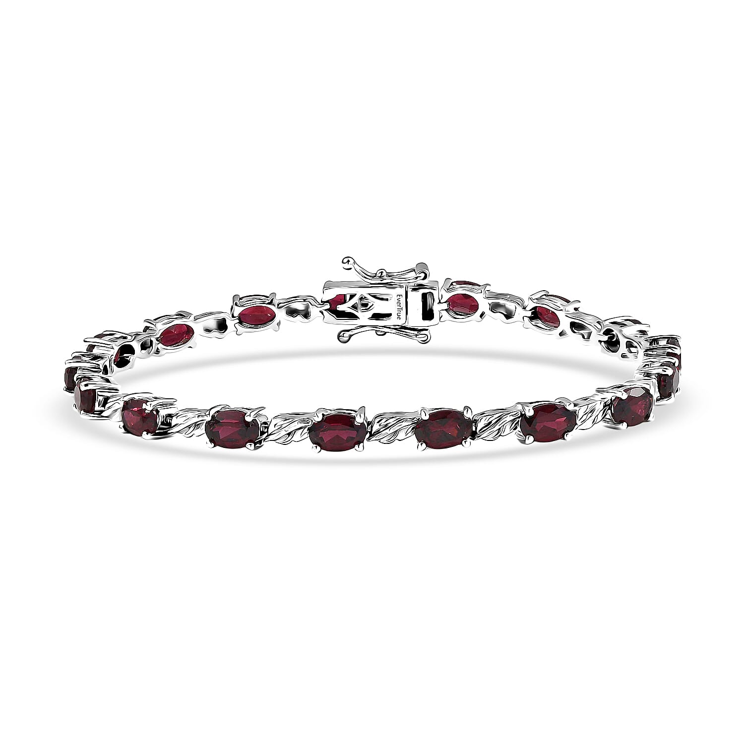EverTrue Orissa Rhodolite Garnet 10.20 ctw Bracelet in Platinum Bon (7.25 In)