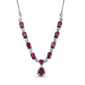 EverTrue Orissa Rhodolite Garnet 6.25 ctw Twilight Leaf Glow Necklace in Platinum Bond and Stainless Steel 18 Inches - Sticky add to cart bar