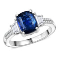 D'Joy Premium Kashmir Kyanite and Moissanite 3.15 ctw Ring in Rhodium Over Sterling Silver - Sticky add to cart bar
