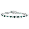 D'Joy Lab Grown Emerald and Moissanite 10.10 ctw Bracelet in Rhodium Over Sterling Silver (7.50 In) - Sticky add to cart bar